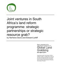 Joint ventures in South Africa's land reform programme ... - ISS