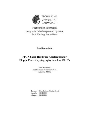 FPGA based Hardware Accleration for Elliptic Curve Cryptography ...