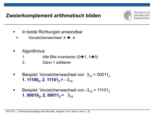 Technische Grundlagen der Informatik â Kapitel 8