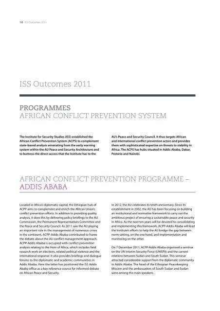 programmes - Institute for Security Studies