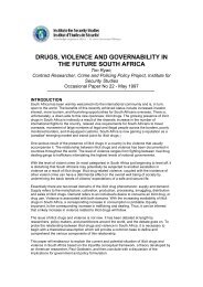 drugs, violence and governability in the future south africa