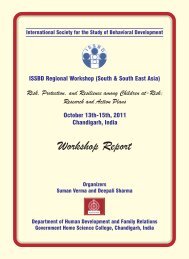 details of the ISSBD India workshop report in Chandigarh, October ...