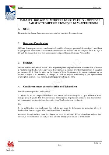 e-ii-2.1 v1 : dosage du mercure dans