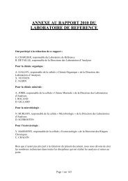 Annexes au rapport d'activitÃ©s 2010