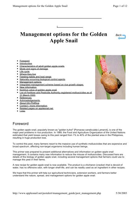 Management Options For The Golden Apple Snail Iucn Invasive