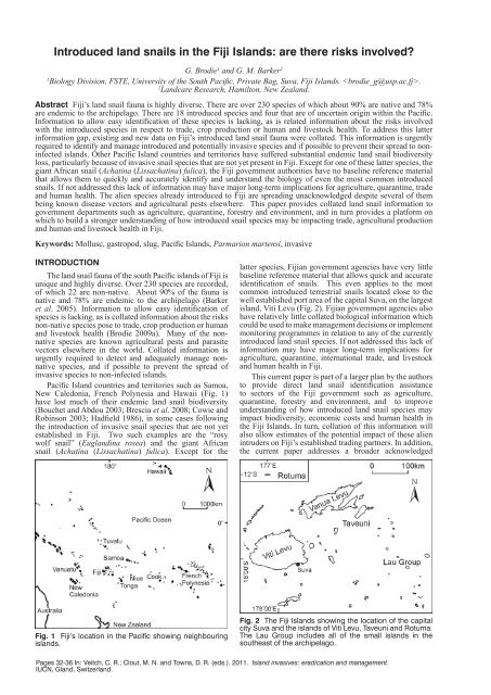 Introduced land snails in the Fiji Islands - IUCN Invasive Species ...