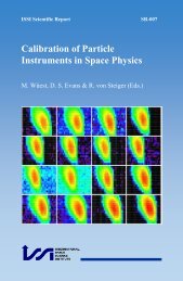 Calibration of Particle Instruments in Space Physics (pdf file ... - ISSI