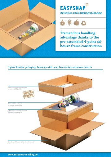 Retention and shipping packaging Tremendous handling advantage ...