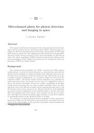 Microchannel plates for photon detection and imaging in space - ISSI