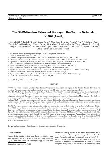 The XMM-Newton Extended Survey of the Taurus Molecular ... - ISDC