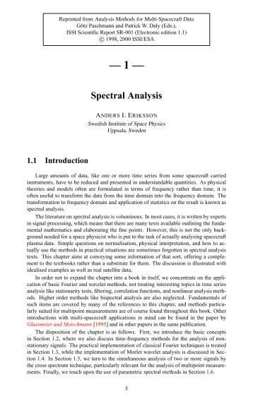 Analysis Methods for Multi-Spacecraft Data - ISSI