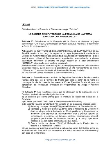 LEY 808.pdf - Instituto de Seguridad Social de la Provincia de La ...