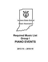 PIANO EVENTS - Indiana State School Music Association