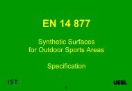EN 14 877 - International Association for Sports Surface Sciences