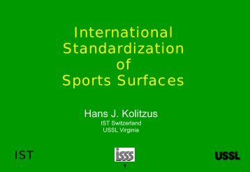 International Standardization of Sports Surfaces