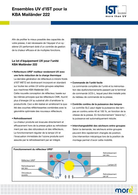 Ensembles UV d'IST pour la KBA MailÃ¤nder 222 - IST METZ