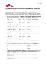 Rechengesetze und Vereinfachen algebraischer AusdrÃ¼cke