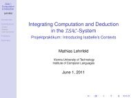 Introducing Isabelle's Contexts - Institute of Software Technology