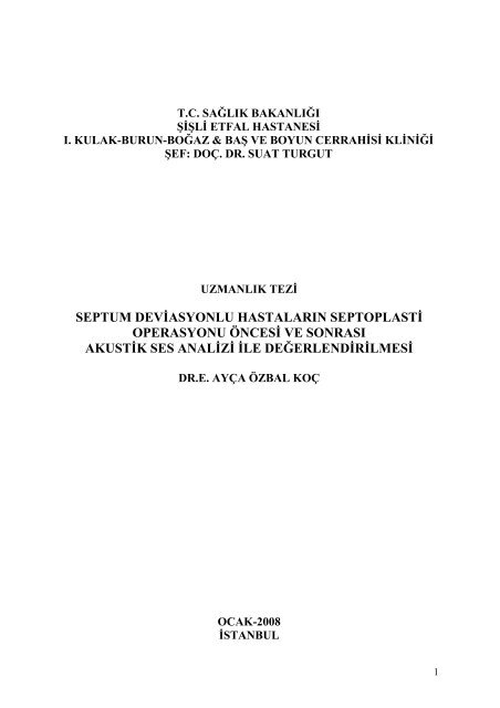 septum deviasyonlu hastalarÄ±n septoplasti operasyonu Ã¶ncesi ve ...