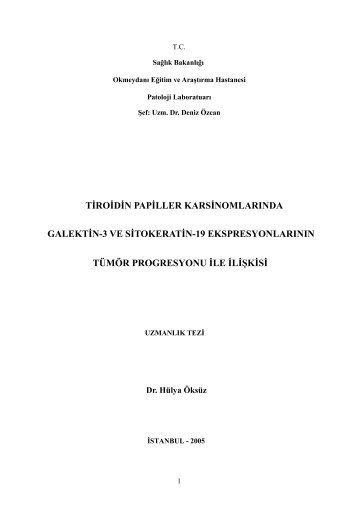 tiroidin papiller karsinomlarÄ±nda galektin-3 ve sitokeratin-19 ...