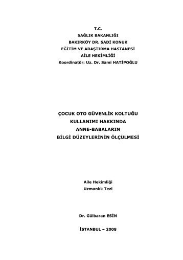 Ãocuk Oto GÃ¼venlik KoltuÄu - Ä°stanbul Ä°l SaÄlÄ±k MÃ¼dÃ¼rlÃ¼ÄÃ¼