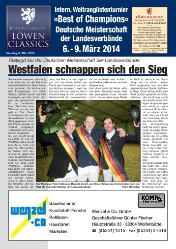 Löwen Classics 2014 - Turnierzeitung vom Freitag