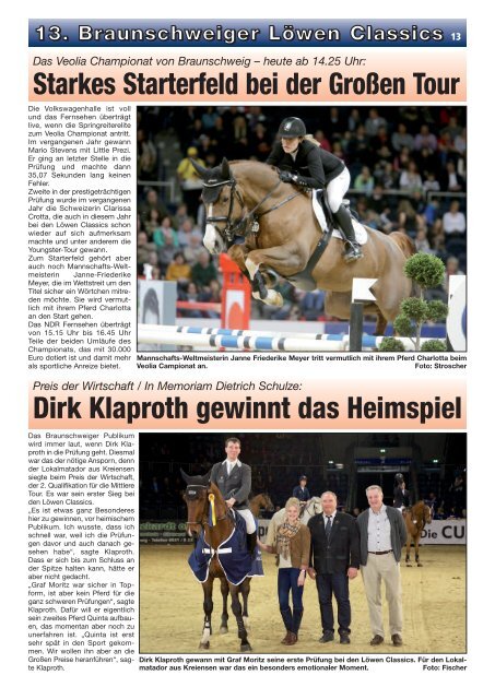Löwen Classics 2014 - Turnierzeitung vom Freitag