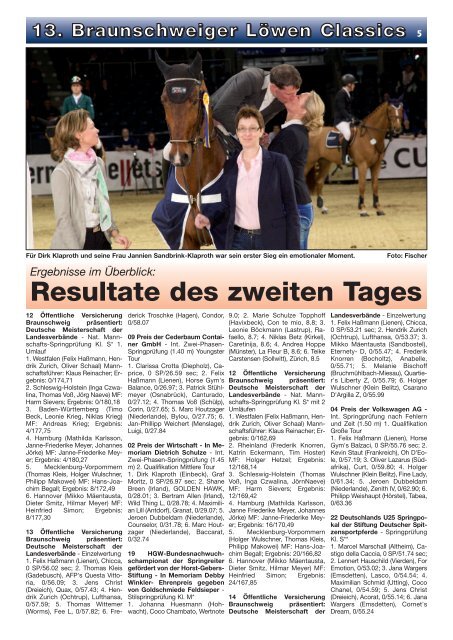 Löwen Classics 2014 - Turnierzeitung vom Freitag