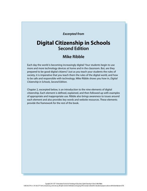 The Nine Elements of Digital Citizenship in Schools - ISTE