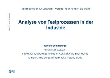 Vortragsfolien - Institut fÃ¼r Softwaretechnologie - UniversitÃ¤t Stuttgart