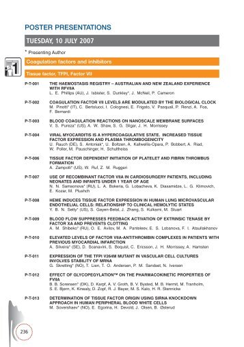 Mise en page 1 - ISTH 2009