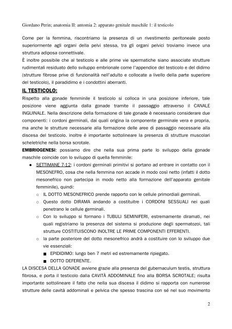 APPUNTI DI ANATOMIA II - Istituto Comprensivo "G. Palatucci"