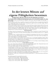 In der letzten Minute auf eigene Fähigkeiten besonnen