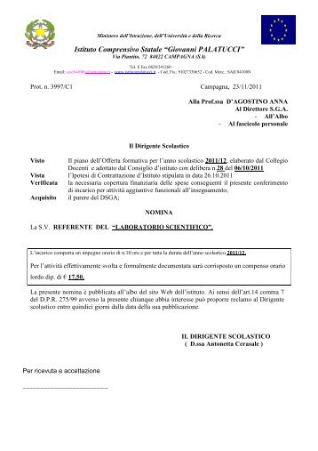 Nomina Referenti dei progetti -2011-12. Cliccate per scaricare il file