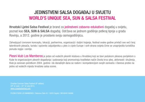 Hrvatski Ljetni Salsa Festival - Istra