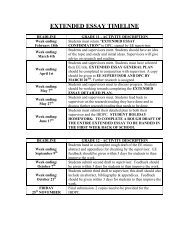 EXTENDED ESSAY TIMELINE - The International School of Turin