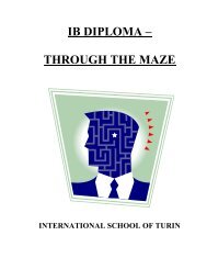 ib diploma â through the maze - The International School of Turin