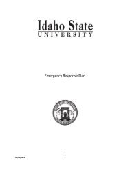 Emergency Response Plan - Idaho State University