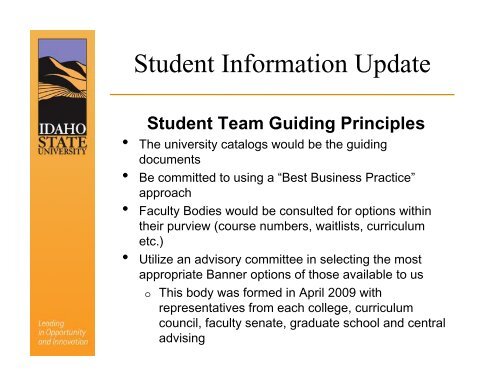 See What We've Accomplished - Idaho State University