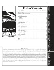 Table of Contents - Idaho State University