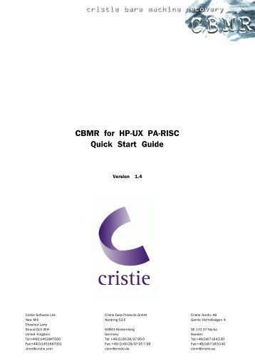 CBMR for HP-UX PA-RISC - Cristie Data Products GmbH