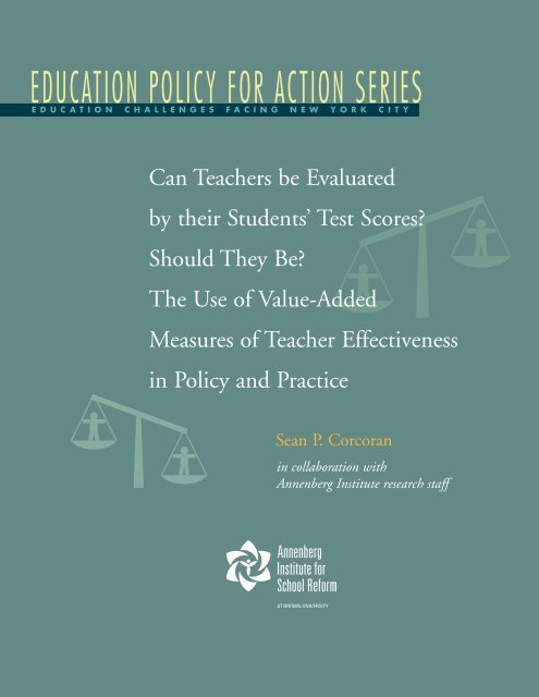 EDUCATION POLICY FOR ACTION SERIES - Annenberg Institute ...