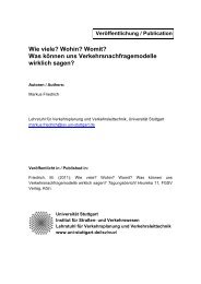 Volltext - Institut fÃ¼r StraÃen- und Verkehrswesen - UniversitÃ¤t Stuttgart