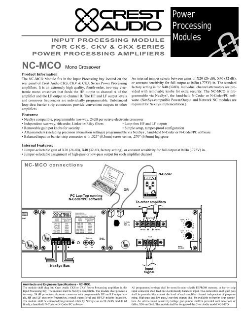 NC-MCO - Crest Audio