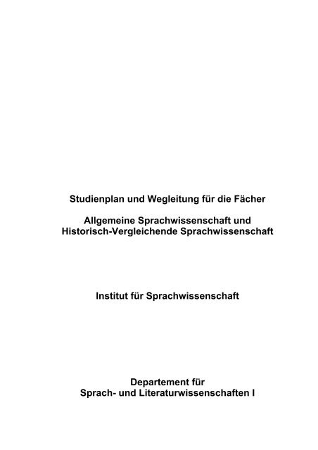 Allgemeine und Historisch-Vergleichende Sprachwissenschaft (pdf ...