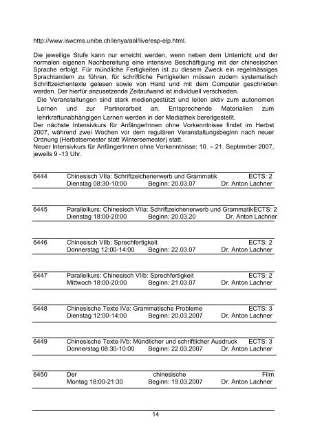 BeLing SS 07 (pdf, 958KB) - Institut fÃ¼r Sprachwissenschaft ...