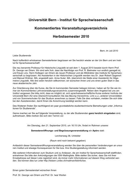 Vorlesungsverzeichnis HS 10 (pdf, 383KB) - Institut fÃ¼r ...