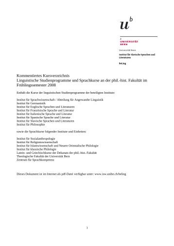 BeLing FS 08 (pdf, 459KB) - Institut fÃ¼r Sprachwissenschaft ...