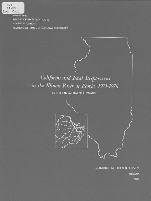 Coliforms and fecal streptococcus in the Illinois River at Peoria ...