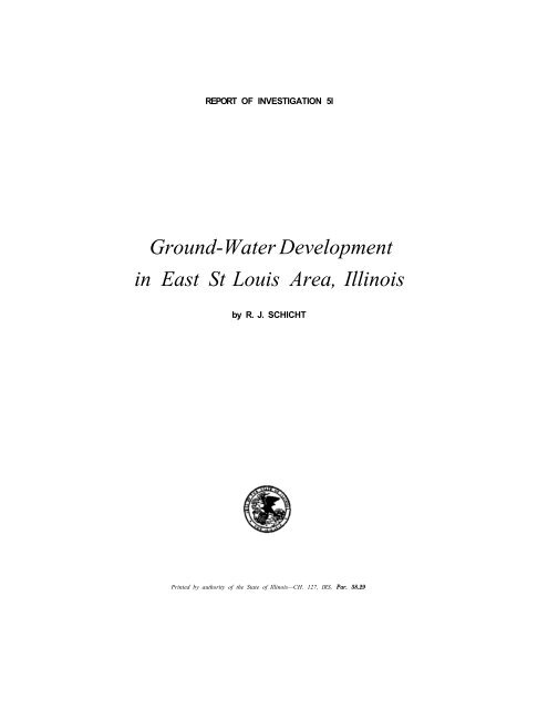 Ground-water development in East St. Louis area, Illinois. Urbana, IL ...